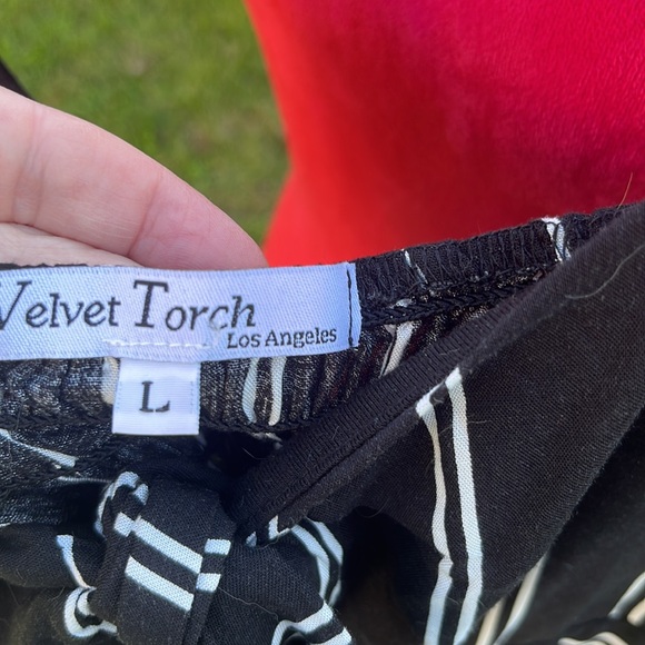 Velvet Torch Los Angeles black and white stripe sleeveless dress. Size L runs M - Picture 6 of 7